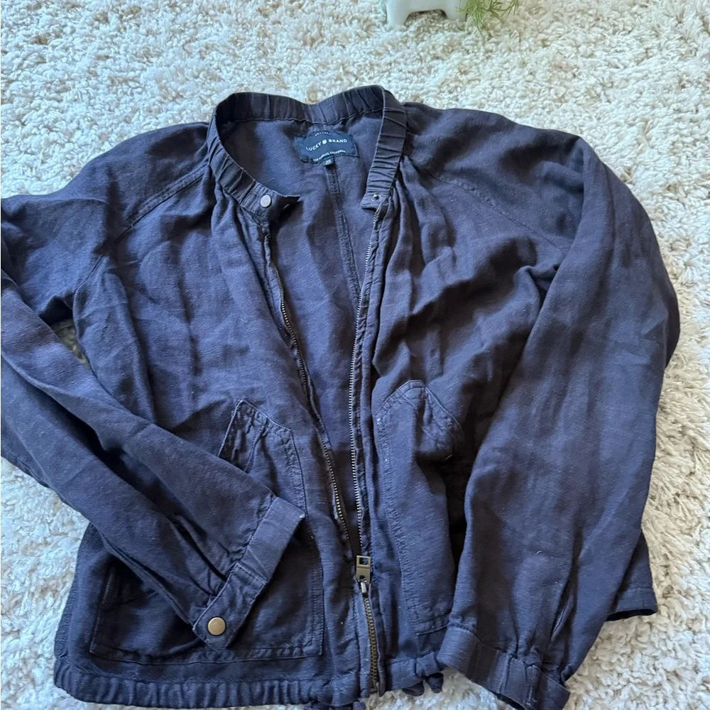 Lucky Brand Black Lightweight Shirt Jacket Relaxed Fit